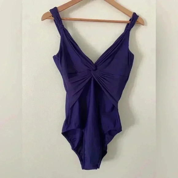 Miraclesuit Pandora Indigo One Piece Swimsuit sz 14 - Picture 2 of 5